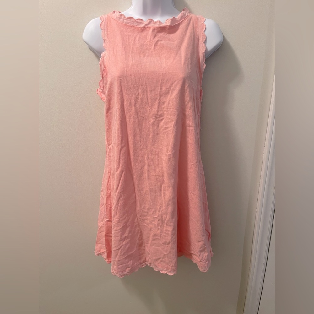 Light Pink Scallop Tank Dress
